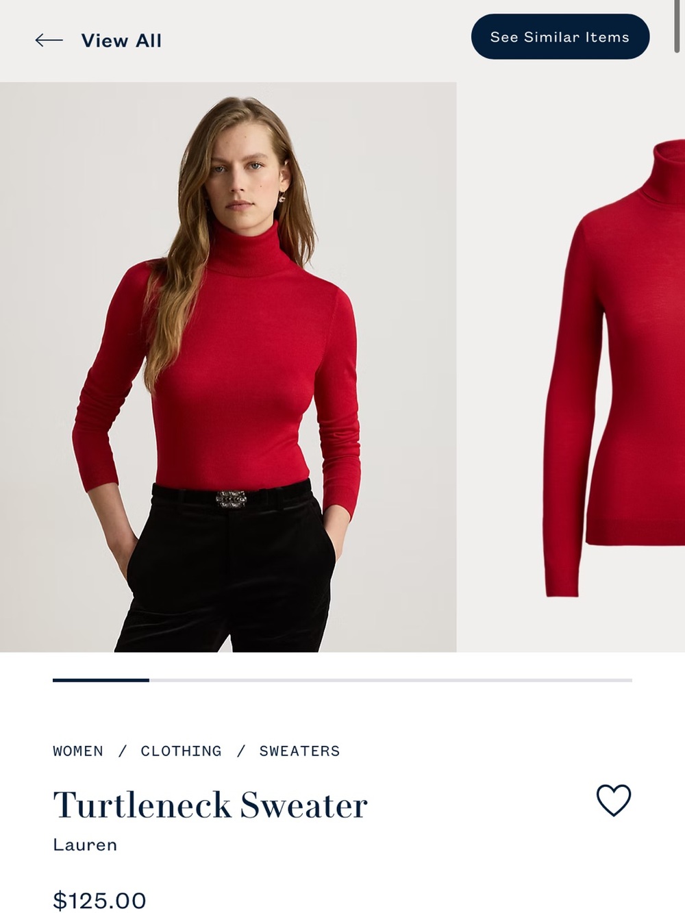 Ralph Lauren Red Turtleneck Sweater
